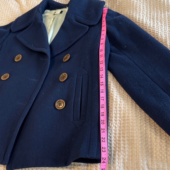 J Crew Wool Blend Short Navy Women's Pea Coat - Picture 8 of 8